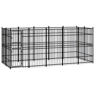 Outdoor Dog Kennel Steel 9.22 m²