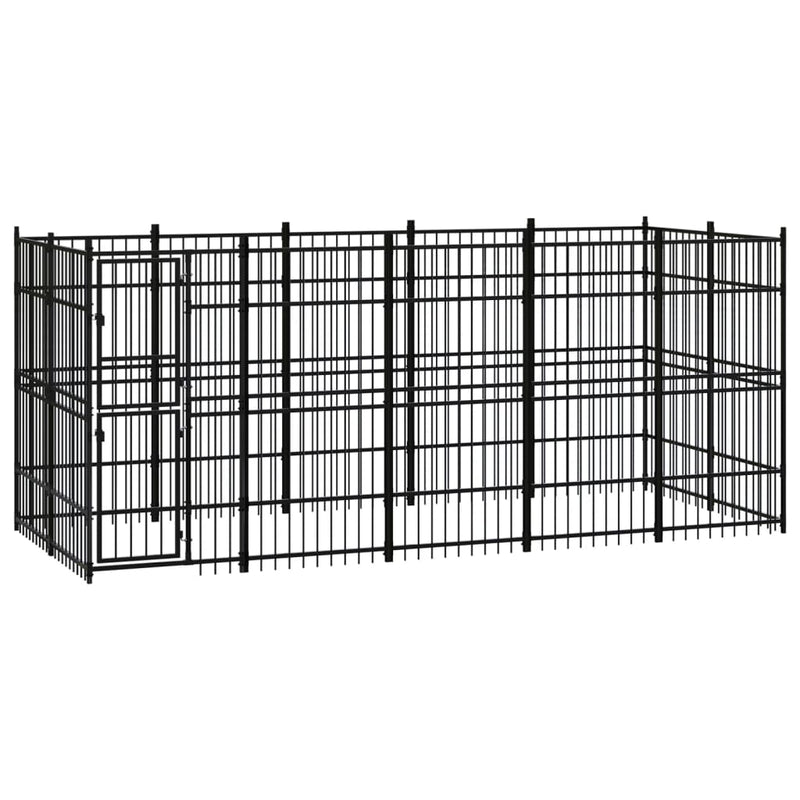 Outdoor Dog Kennel Steel 9.22 m²