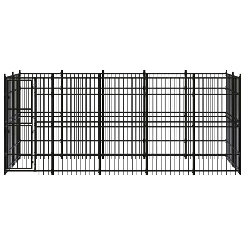 Outdoor Dog Kennel Steel 9.22 m²