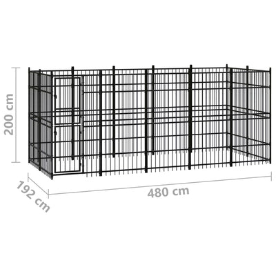 Outdoor Dog Kennel Steel 9.22 m²