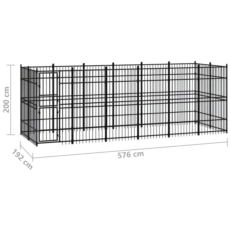 Outdoor Dog Kennel Steel 11.06 m²