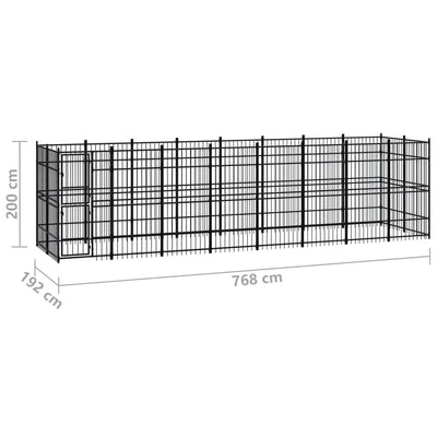 Outdoor Dog Kennel Steel 14.75 m²