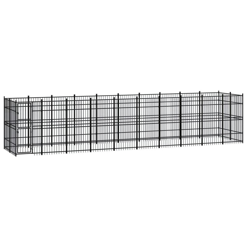 Outdoor Dog Kennel Steel 18.43 m²