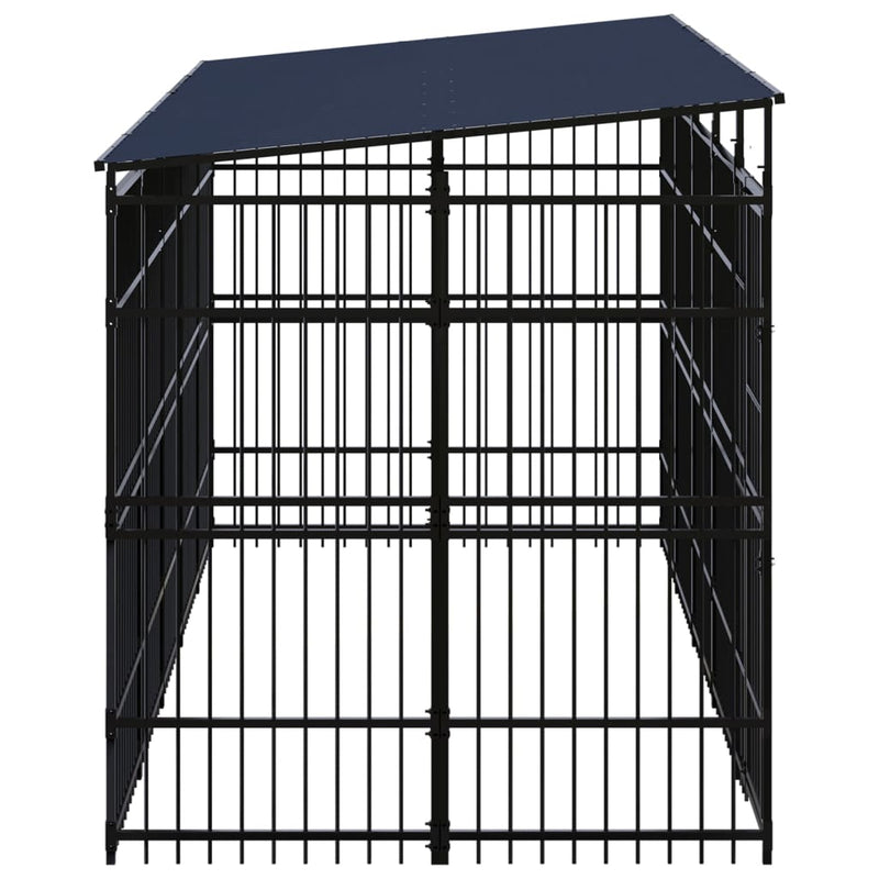 Outdoor Dog Kennel with Roof Steel 9.22 m²