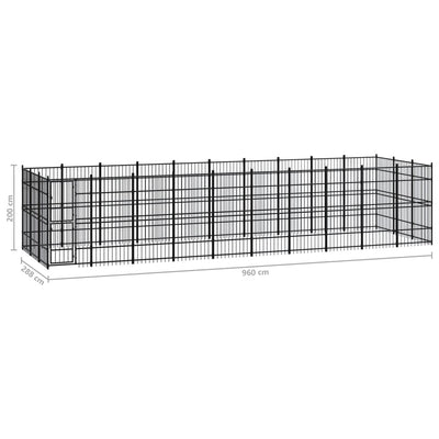 Outdoor Dog Kennel Steel 27.65 m²