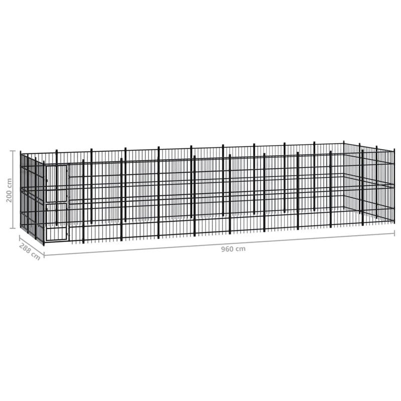 Outdoor Dog Kennel Steel 27.65 m²