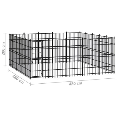 Outdoor Dog Kennel Steel 23.04 m²