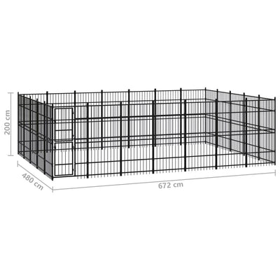 Outdoor Dog Kennel Steel 32.26 m²