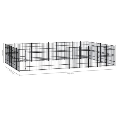 Outdoor Dog Kennel Steel 55.3 m²