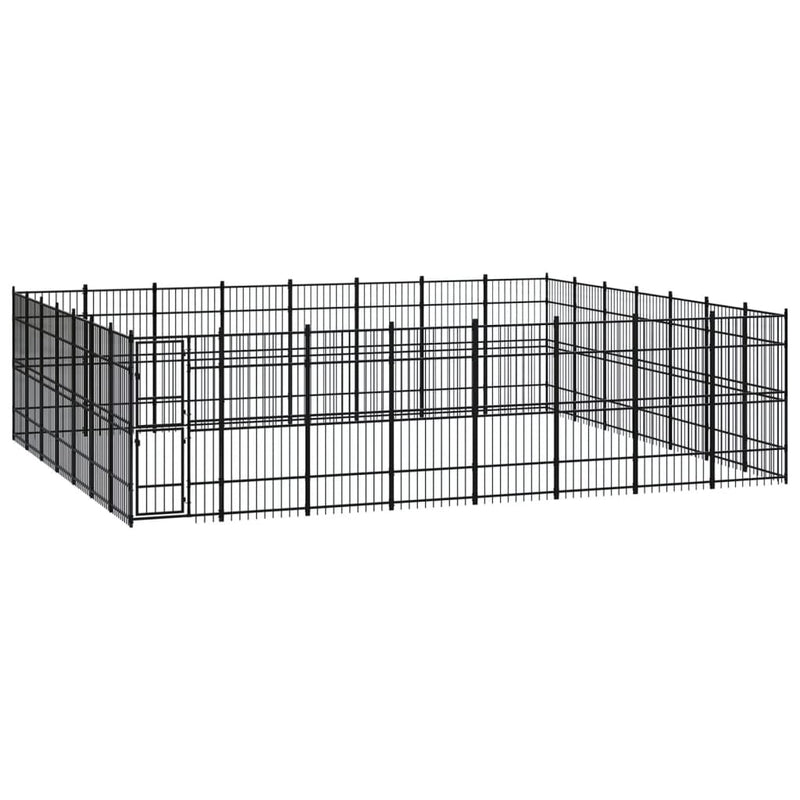 Outdoor Dog Kennel Steel 51.61 m²