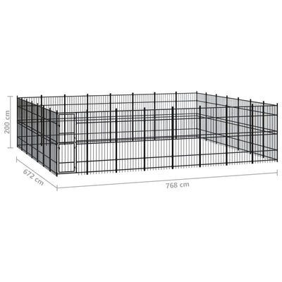 Outdoor Dog Kennel Steel 51.61 m²