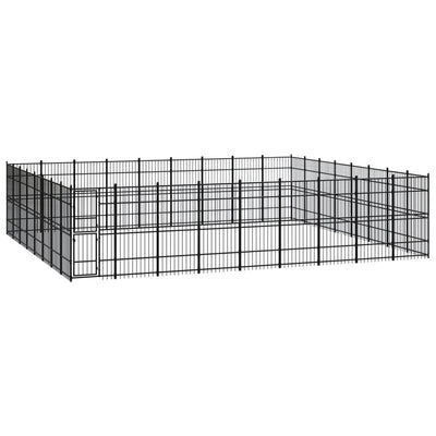 Outdoor Dog Kennel Steel 66.36 m²