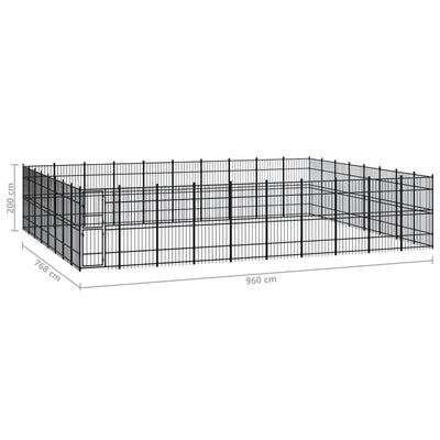 Outdoor Dog Kennel Steel 73.73 m²