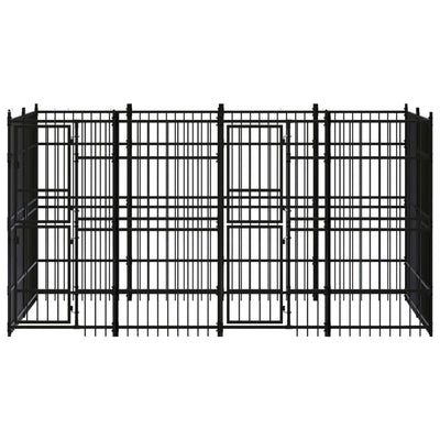 Outdoor Dog Kennel Steel 7.37 m²