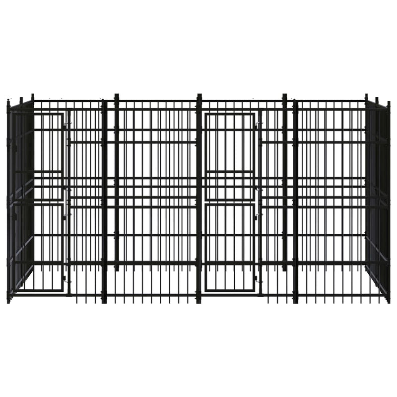 Outdoor Dog Kennel Steel 7.37 m²