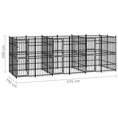 Outdoor Dog Kennel Steel 11.06 m²