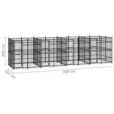 Outdoor Dog Kennel Steel 14.75 m²