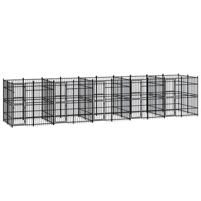 Outdoor Dog Kennel Steel 18.43 m²