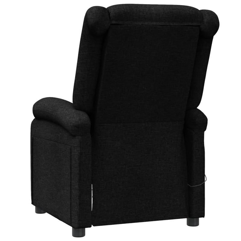 Wing Back Massage Chair Black Fabric