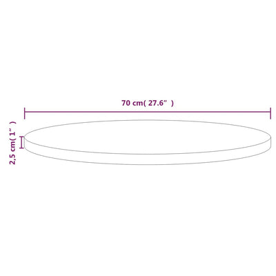 Table Top Ø70x2.5 cm Solid Wood Pine