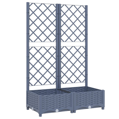 Garden Planter with Trellis Blue Grey 80x40x121.5 cm PP