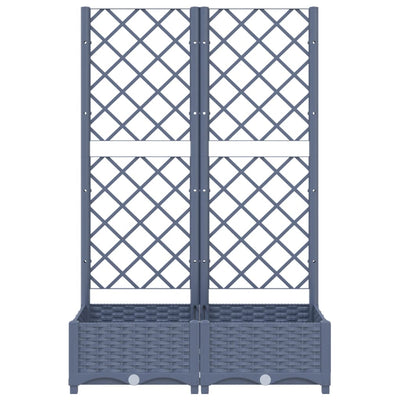 Garden Planter with Trellis Blue Grey 80x40x121.5 cm PP