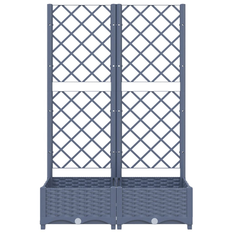 Garden Planter with Trellis Blue Grey 80x40x121.5 cm PP