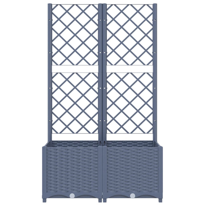 Garden Planter with Trellis Blue Grey 80x40x136 cm PP