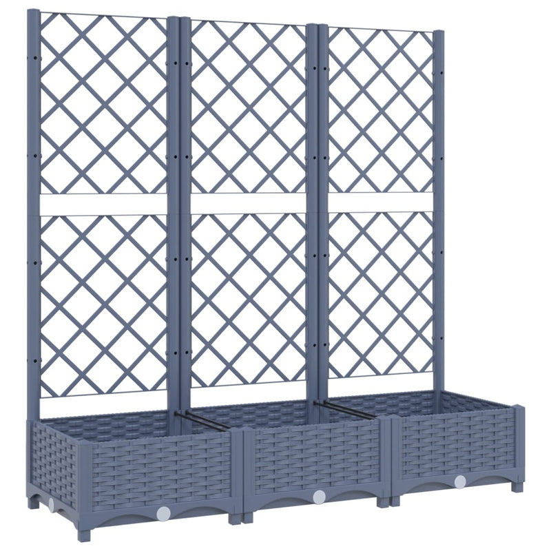 Garden Planter with Trellis Blue Grey 120x40x121.5 cm PP