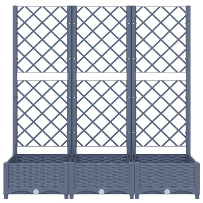 Garden Planter with Trellis Blue Grey 120x40x121.5 cm PP