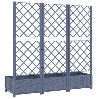 Garden Planter with Trellis Blue Grey 120x40x121.5 cm PP