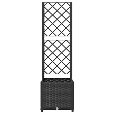 Garden Planter with Trellis Black 40x40x136 cm PP