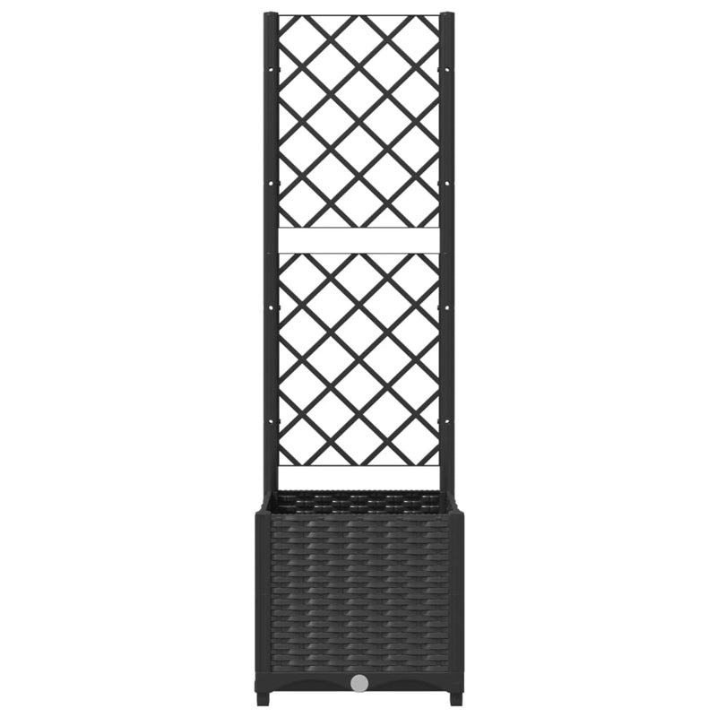 Garden Planter with Trellis Black 40x40x136 cm PP