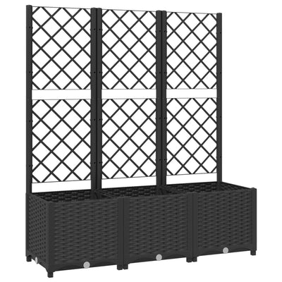 Garden Planter with Trellis Black 120x40x136 cm PP