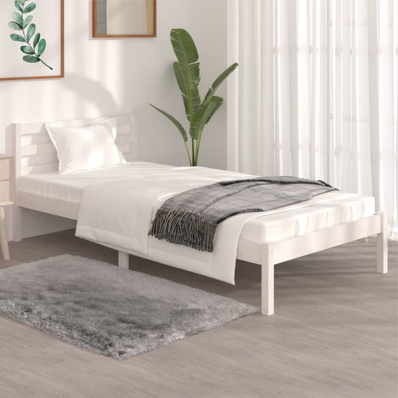 Bed Frame without Mattress 90x190 cm White