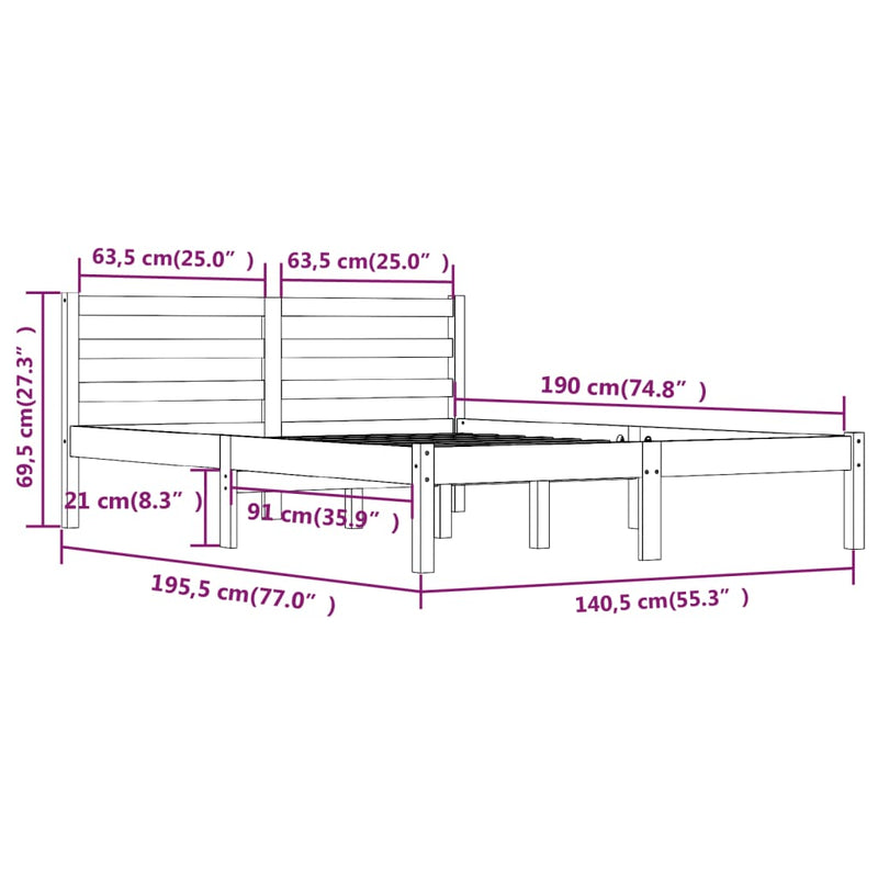 Bed Frame without Mattress 135x190 cm