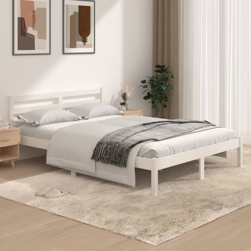 Bed Frame without Mattress White 135x190 cm