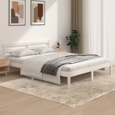 Bed Frame without Mattress White 150x200 cm