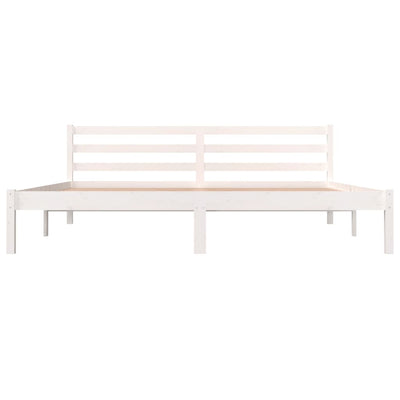 Bed Frame Solid Wood Pine 183x203 cm King Size White