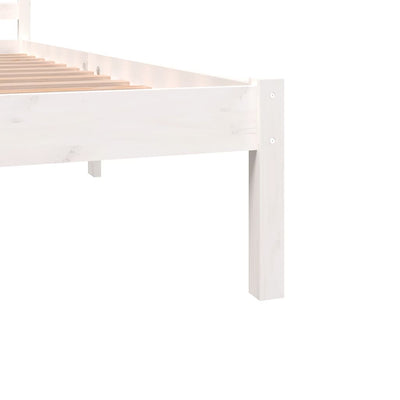 Bed Frame Solid Wood Pine 183x203 cm King Size White
