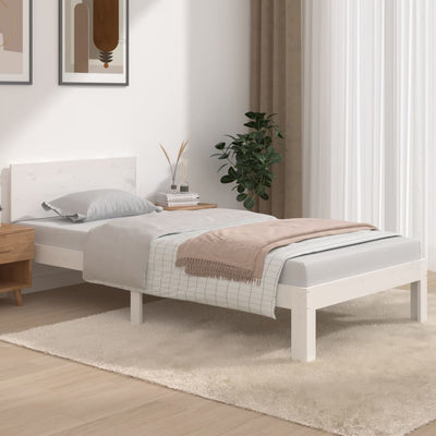 Bed Frame without Mattress White 90x190 cm