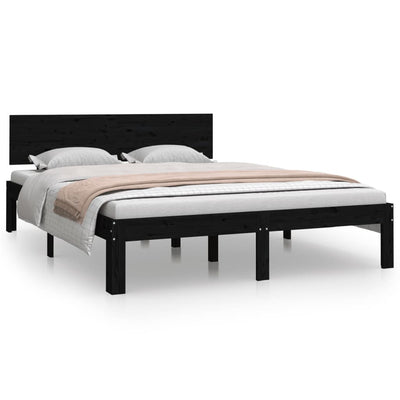 Bed Frame without Mattress Black 150x200 cm