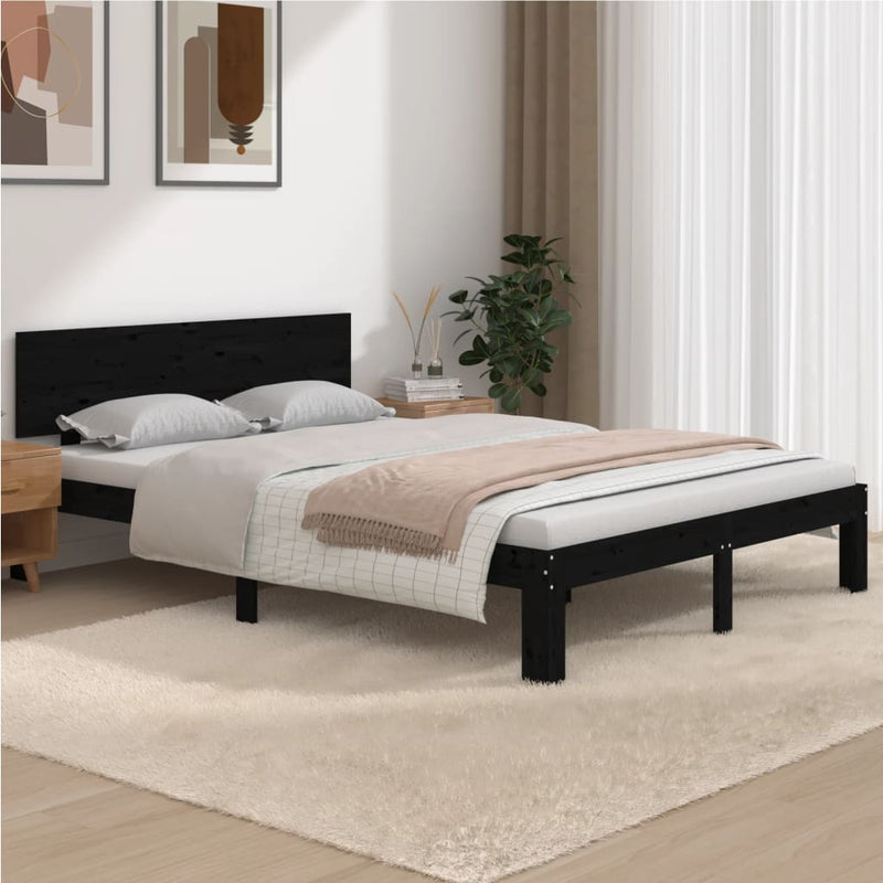 Bed Frame without Mattress Black 150x200 cm