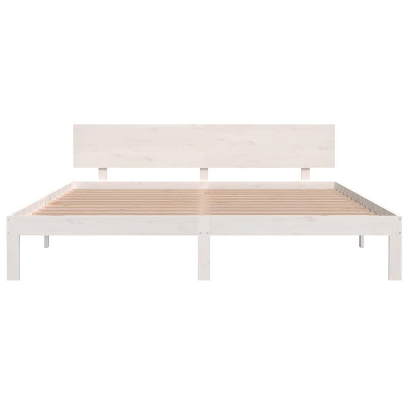 Bed Frame without Mattress White 183x203 cm King