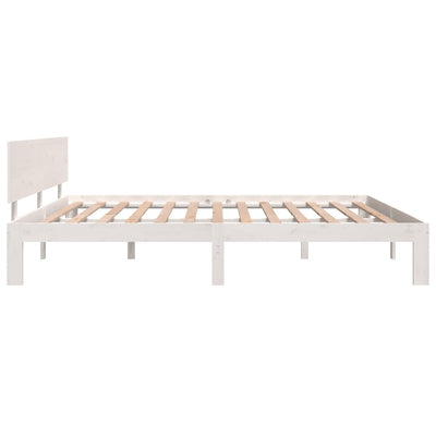 Bed Frame without Mattress White 183x203 cm King