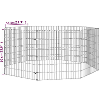 Free Range Animal Enclosure 8-Panel 54x60 cm Galvanised Iron