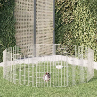 Free Range Animal Enclosure 12-Panel 54x60 cm Galvanised Iron