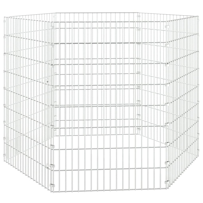 Free Range Animal Enclosure 6-Panel 54x80 cm Galvanised Iron