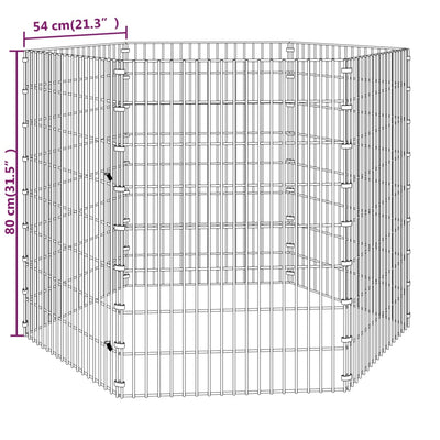 Free Range Animal Enclosure 6-Panel 54x80 cm Galvanised Iron