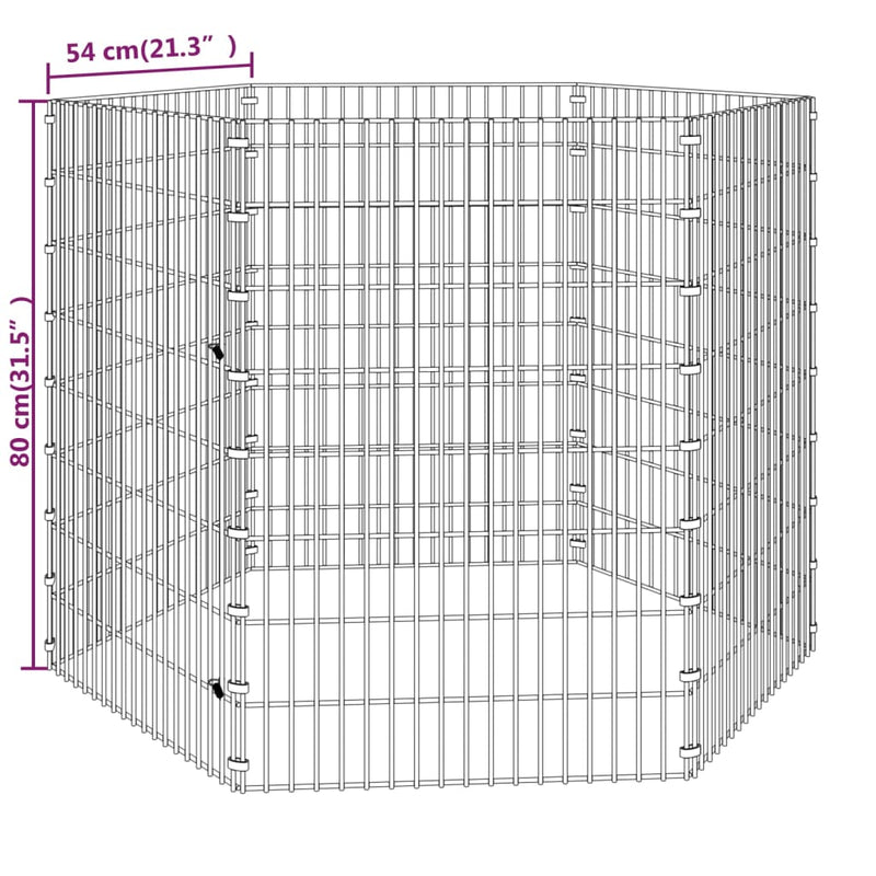 Free Range Animal Enclosure 6-Panel 54x80 cm Galvanised Iron